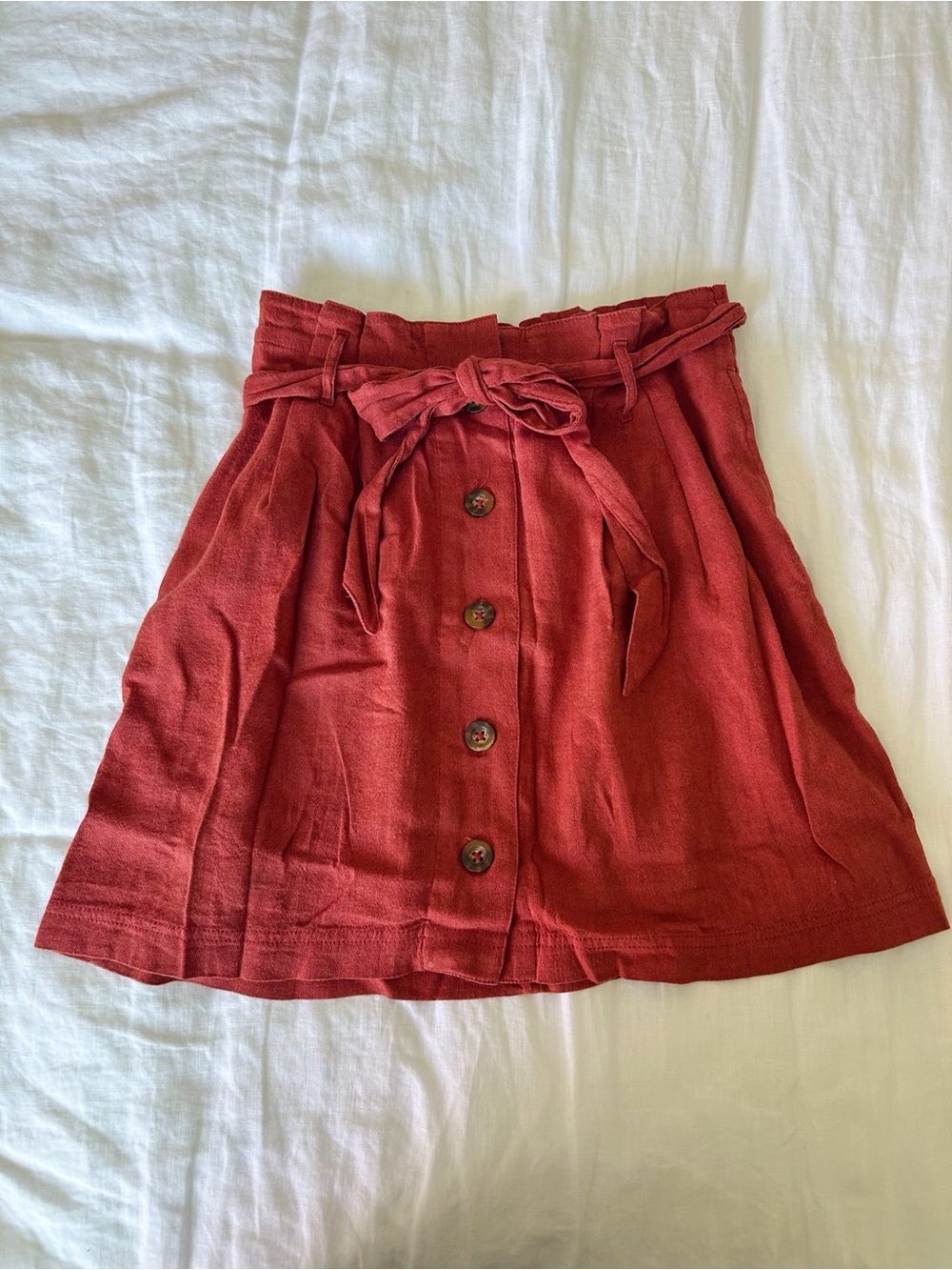 Hollister linen button down skirt